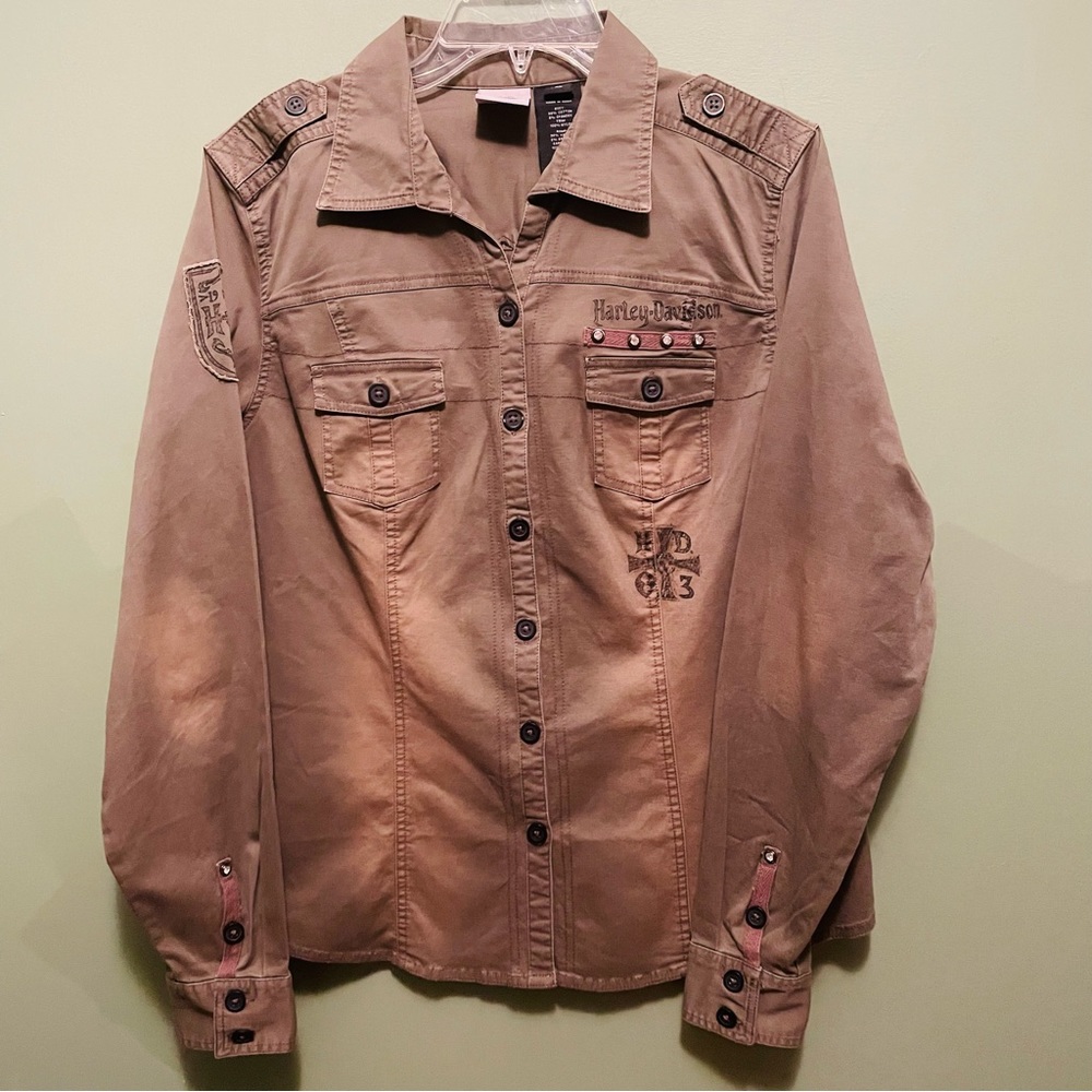 Harley Davidson lady shirt, army, green extra-large